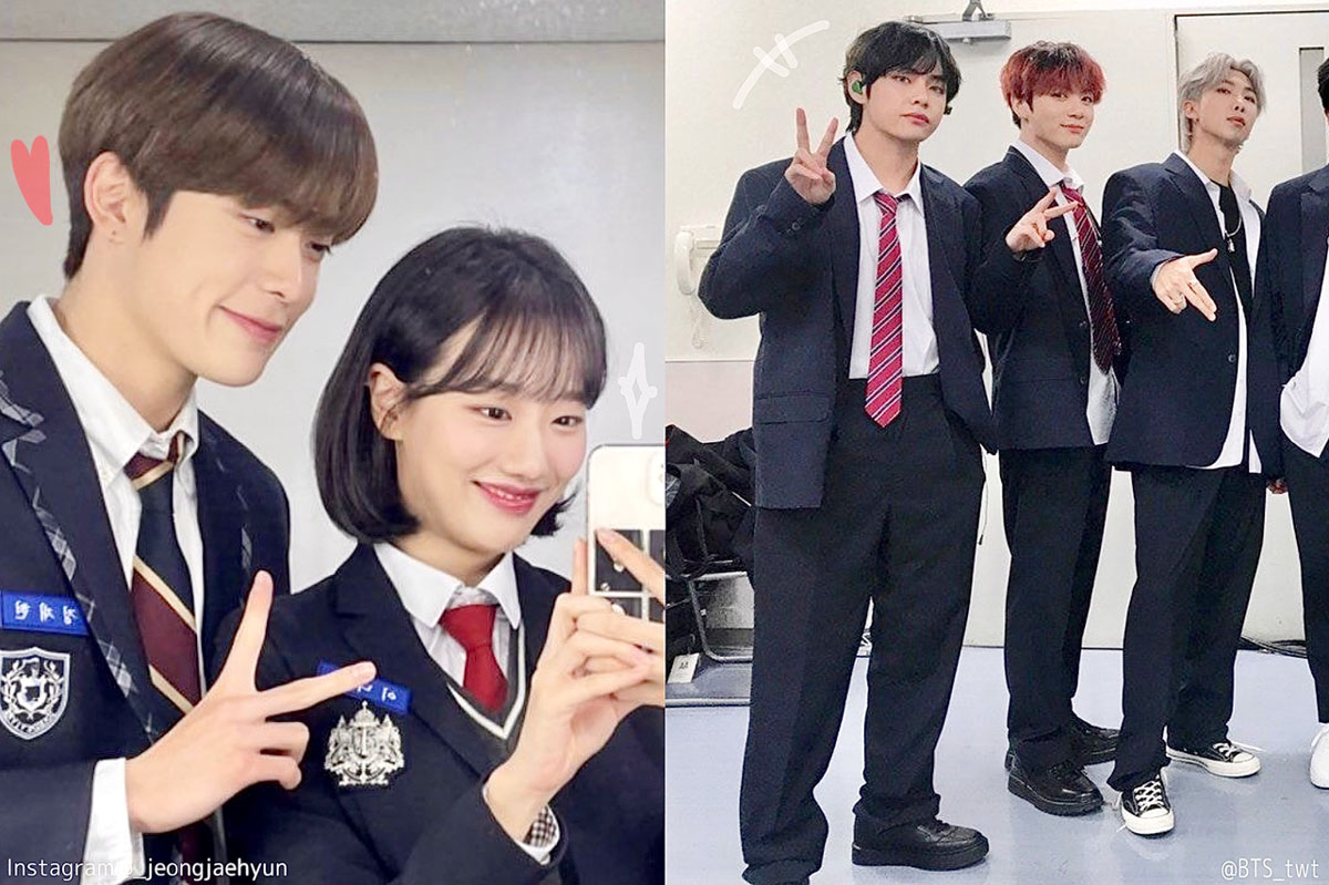 男女問わず学生さん必見 Bts ドラマateenなど 芸能人 で見る日韓 制服コーデ の違いを徹底分析 韓国人に人気なアウターは だった Odiodi